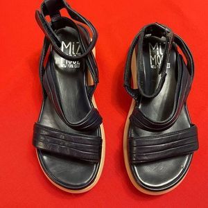 Miz Mooz Punk Navy Blue Leather Sandals Size 36 US 5-5.5